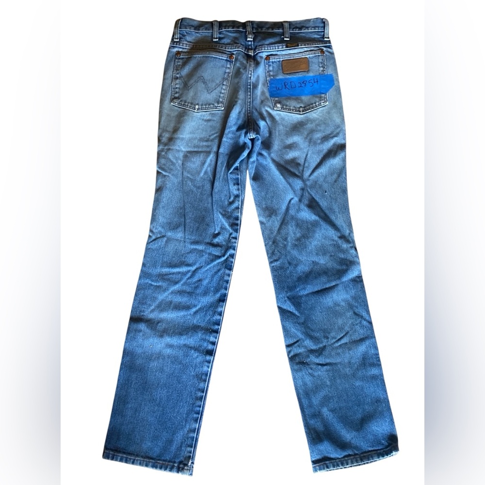 Wrangler Super Distressed Vintage Blokecore Denim Jeans 31/32 - Picture 15 of 15